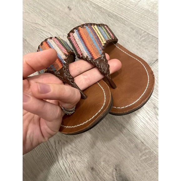 Anthropologie Franco Sarto Boho Serape Are Stripe Sandals size 6 - Picture 6 of 8